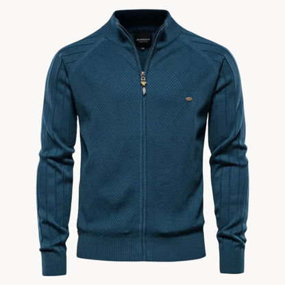 Feine Strickjacke Reißverschluss Modern Stehkragen - IdealeKleiden