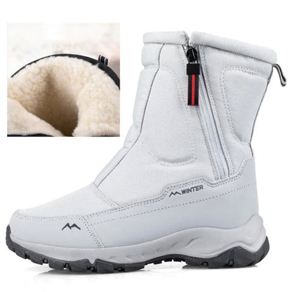 Wasserabweisende Schneestiefel Damen, Mid-High, Rutschfest