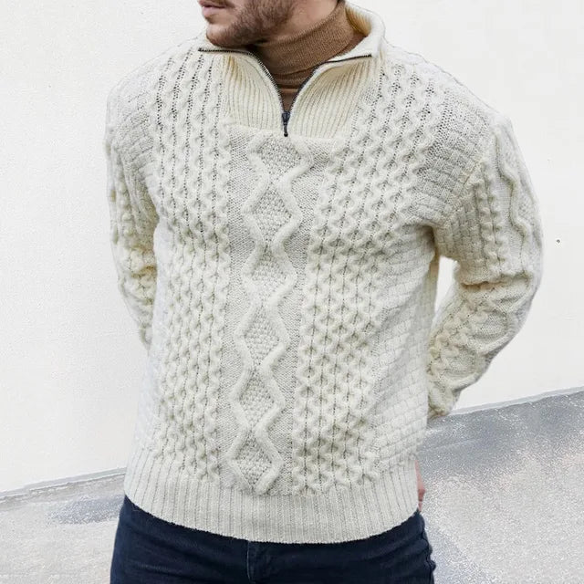Herren Pullover Strick Premium Halbzipp