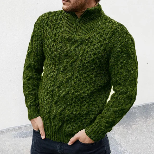 Herren Pullover Strick Premium Halbzipp