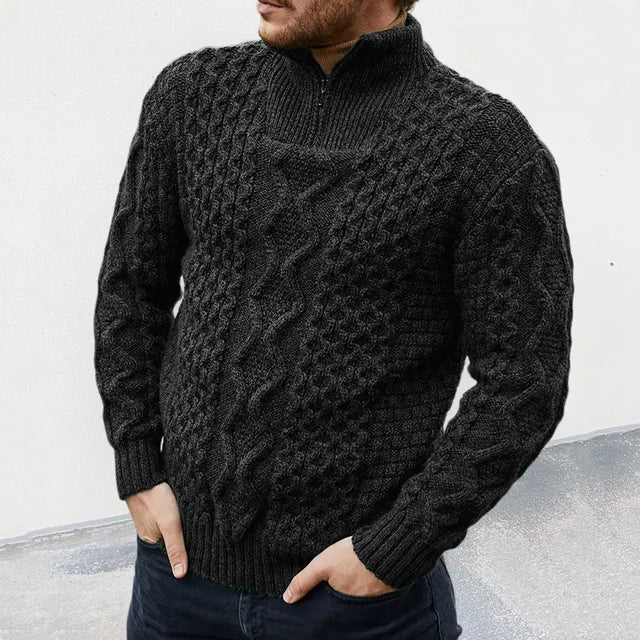Herren Pullover Strick Premium Halbzipp