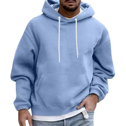 Herren Hoodie Pullover Bequem Mit Tasche - IdealeKleiden