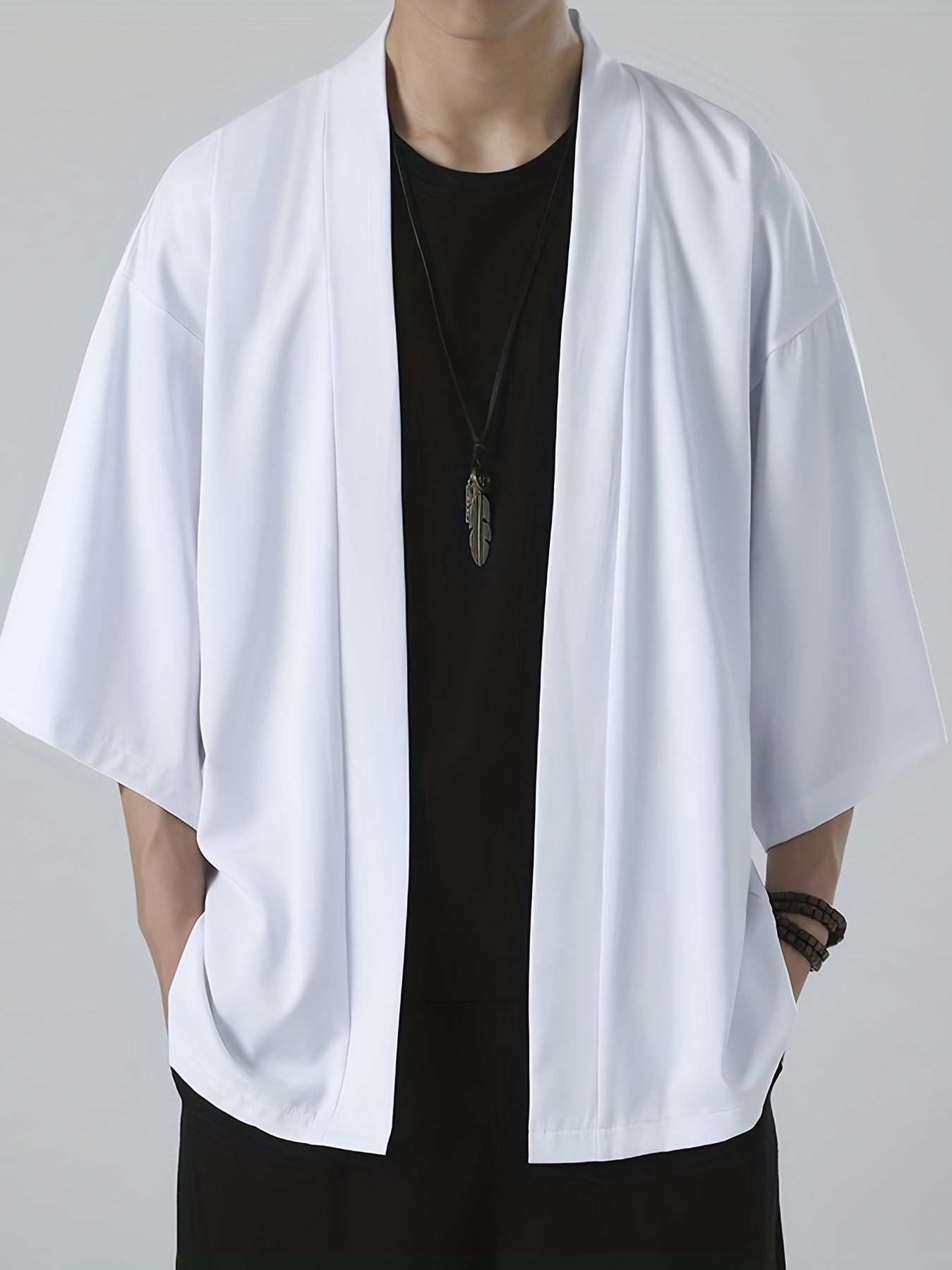 Herren Kimono Overshirt Großzügig Leicht