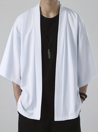 Herren Kimono Overshirt Großzügig Leicht