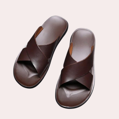 Herren Leder-Slipper Sommer Sandalen