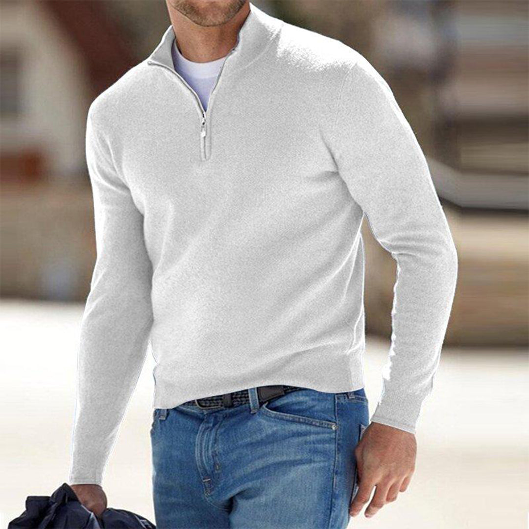 Herren Pullover Mit Reißverschluss Vorne - IdealeKleiden