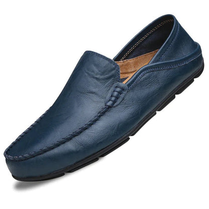 Bequeme Herren Slipper Leder Schwarz