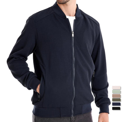 Herren Bomberjacke Reißverschluss Taschen Sportlich