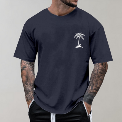 Herren T-Shirt Palmen-Print Lockeres Design