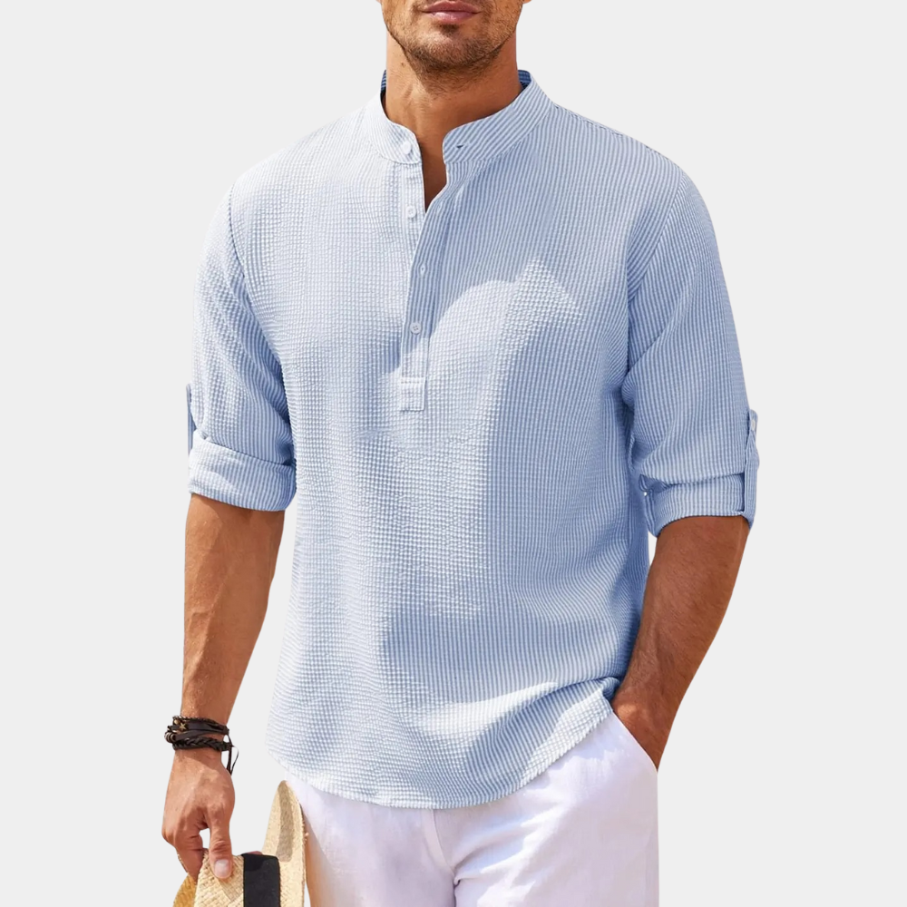Herren Langarmhemd Leicht Sommer