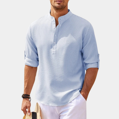 Herren Langarmhemd Leicht Sommer