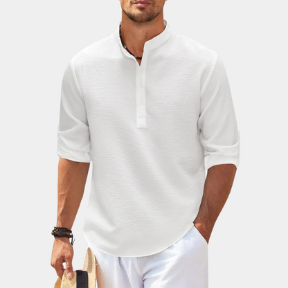 Herren Langarmhemd Leicht Sommer