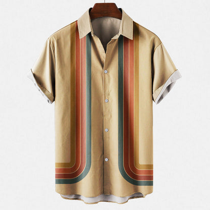 Herren Hemd Retro Kurzarm Freizeitlook