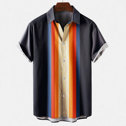 Herren Hemd Retro Kurzarm Freizeitlook