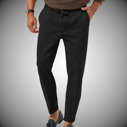 Herren Leinenhose Bequem Elastisch Leicht