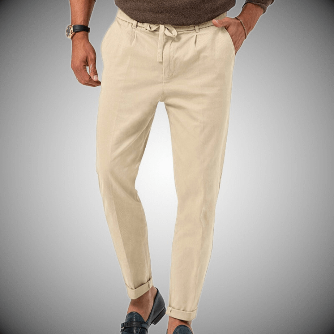 Herren Leinenhosen Bequem Elastisch