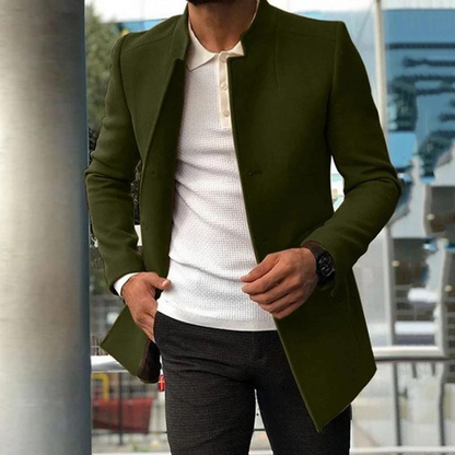 Herren Mantel Einreihig Knöpfe Herbst Stil