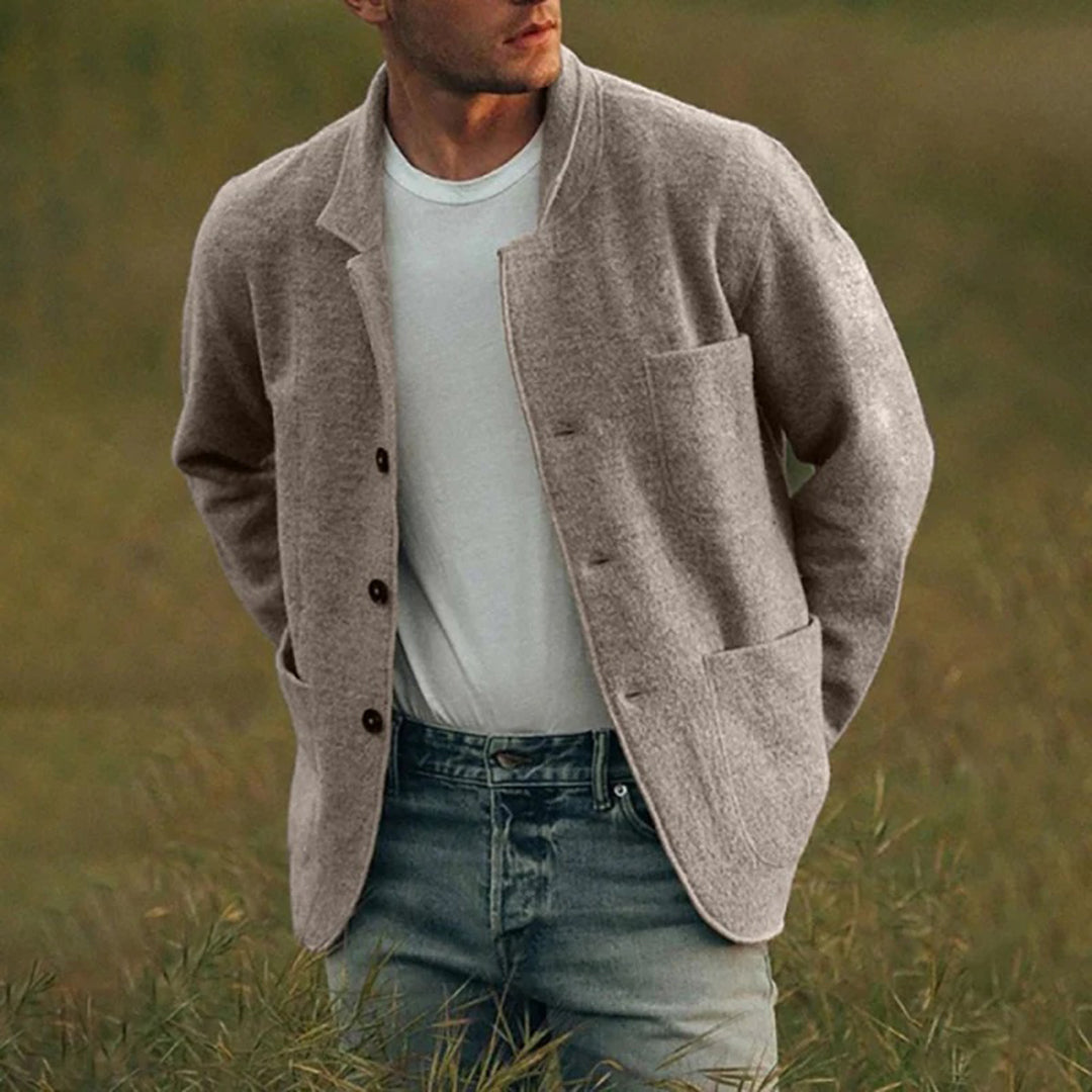 Herren Strickjacke Warm Wolle Herbst - IdealeKleiden