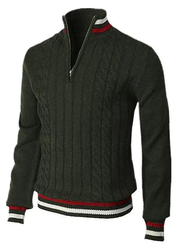 Herren Pullover Zopfmuster Gestrickt