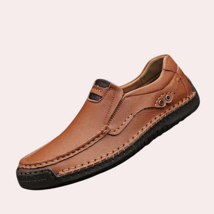 Herren Leder Slipper Bequem Freizeit