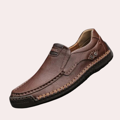 Herren Leder Slipper Bequem Freizeit