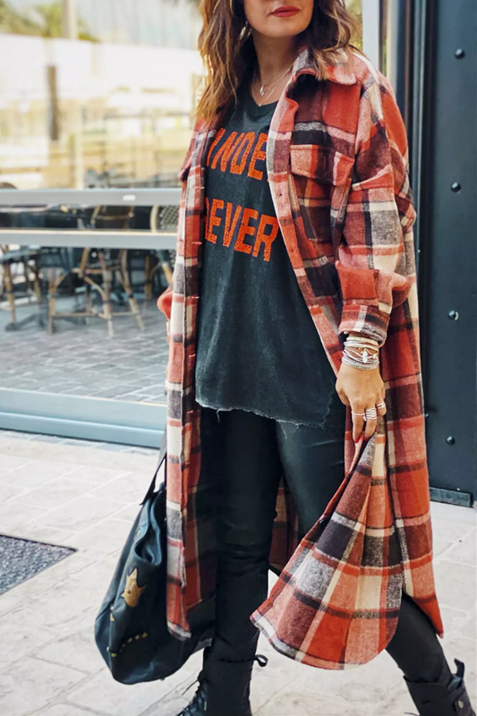 Flanell Karottenmantel Damen Warm - IdealeKleiden