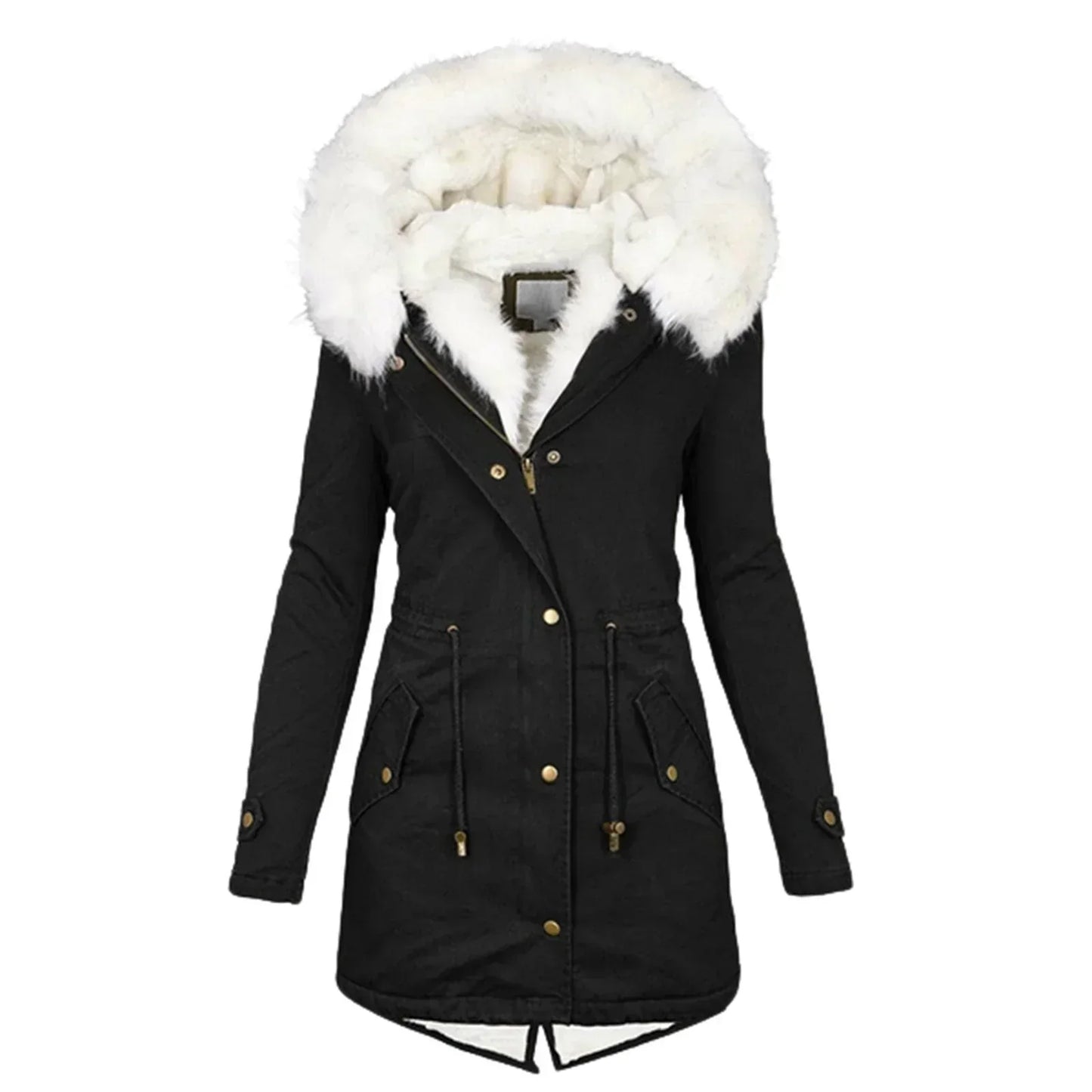 Wintermantel Lang Kapuzenparka Damenschutz