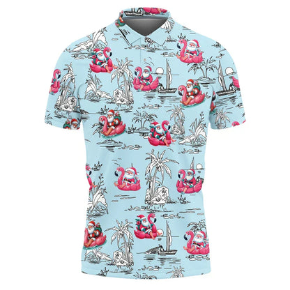 Weihnachts Polo Shirt Herren - Stylisches Polohemd Festlich Rot