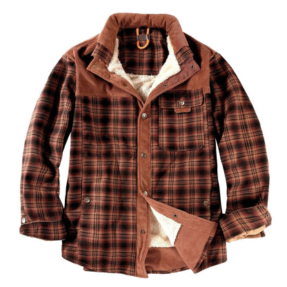 Herren Holzfällerhemd Karo Fleece Jacket