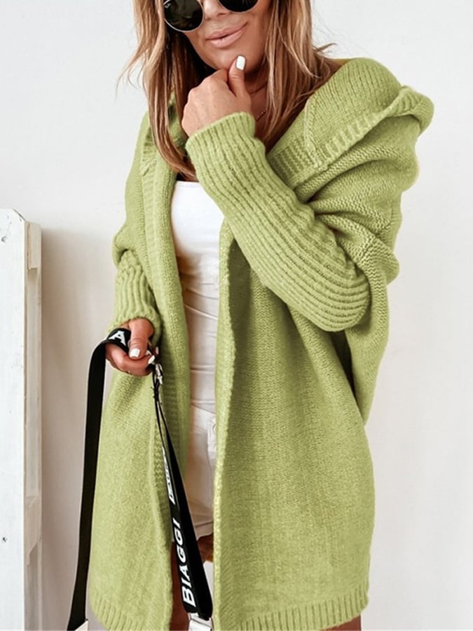 Damen Cardigan Kapuze Weich Bequem