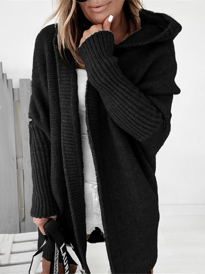 Damen Cardigan Kapuze Weich Bequem
