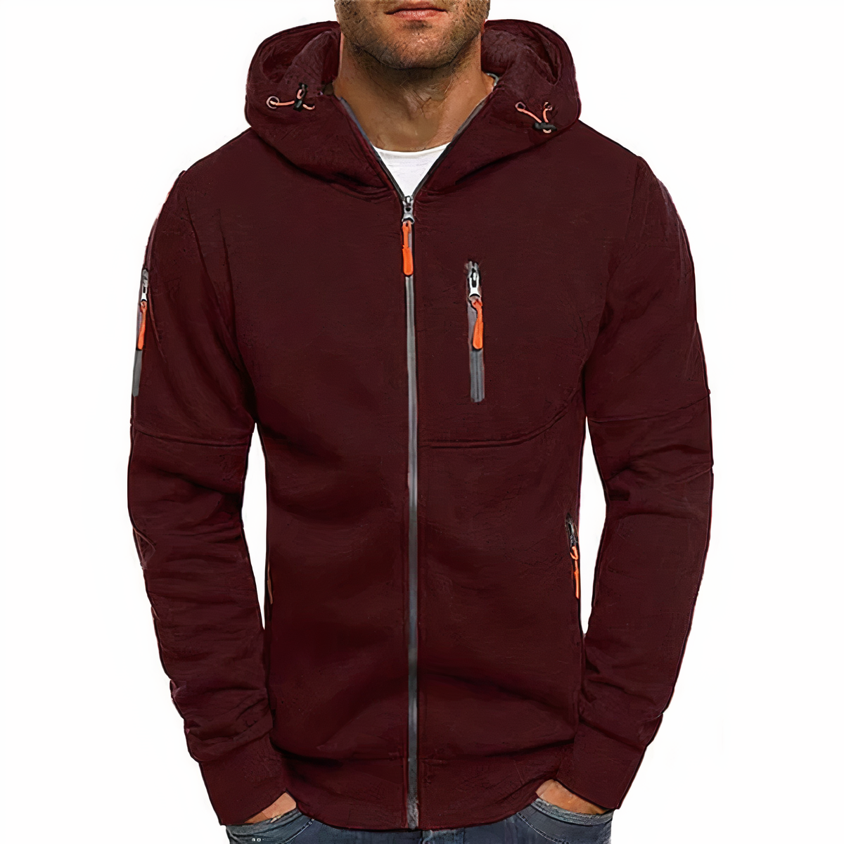 Klassische Herren Hoodie Kapuze Langarm