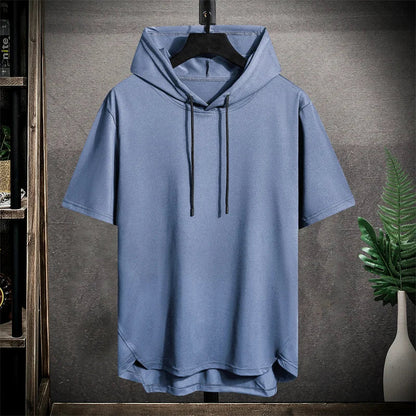 Große Hoodie Kurzarm Herren Pullover