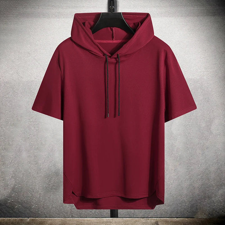 Große Hoodie Kurzarm Herren Pullover - IdealeKleiden