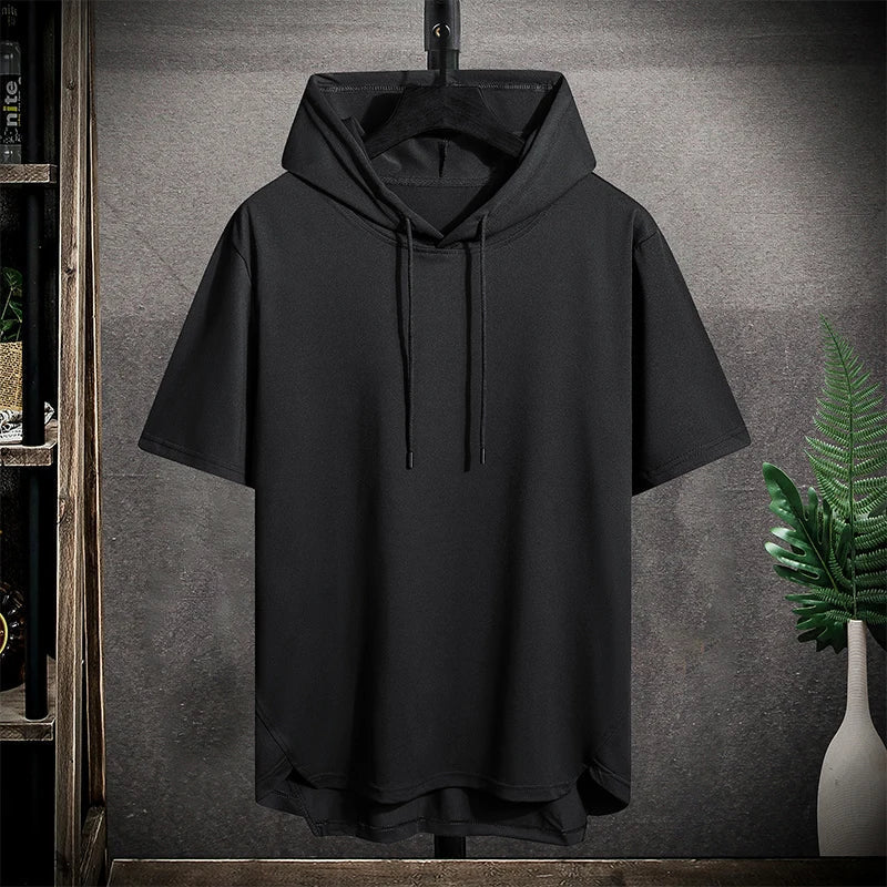 Große Hoodie Kurzarm Herren Pullover