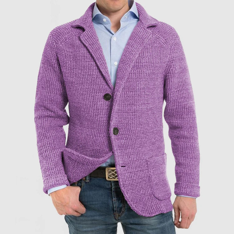 Herren Strickjacke Modern Zweiknopf Design