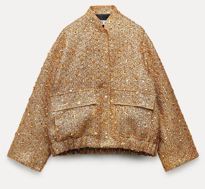 Glänzende Paillettenjacke Elegant Damen