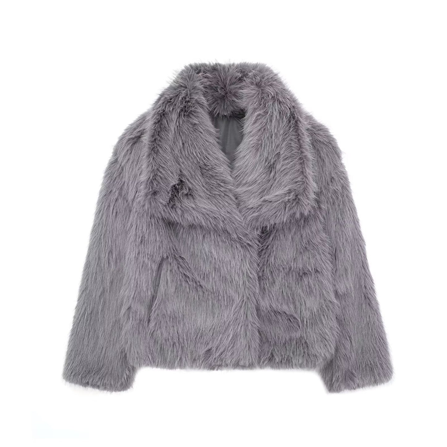 Luxus Pelzjacke Damen Wintermantel Elegant und Warm