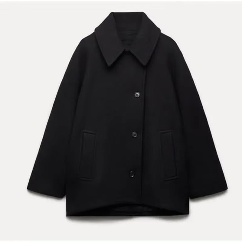 Stylischer Oversized Wollmantel Damen