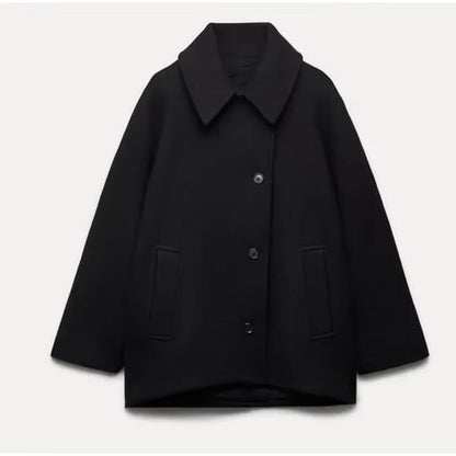 Stylischer Oversized Wollmantel Damen