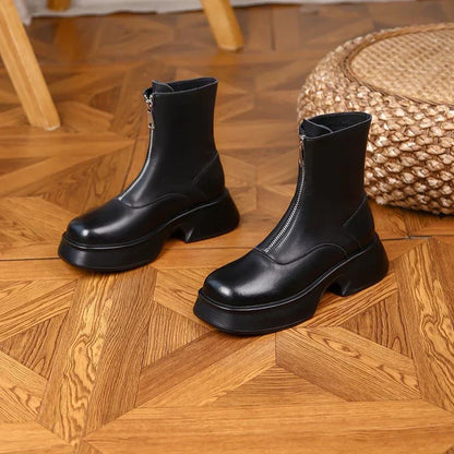 Echte Lederstiefel Winter Mode Frauen