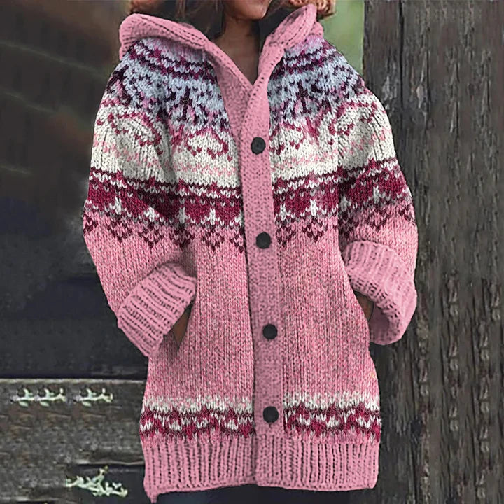 Damen Cardigan Bequem Knöpfe - IdealeKleiden