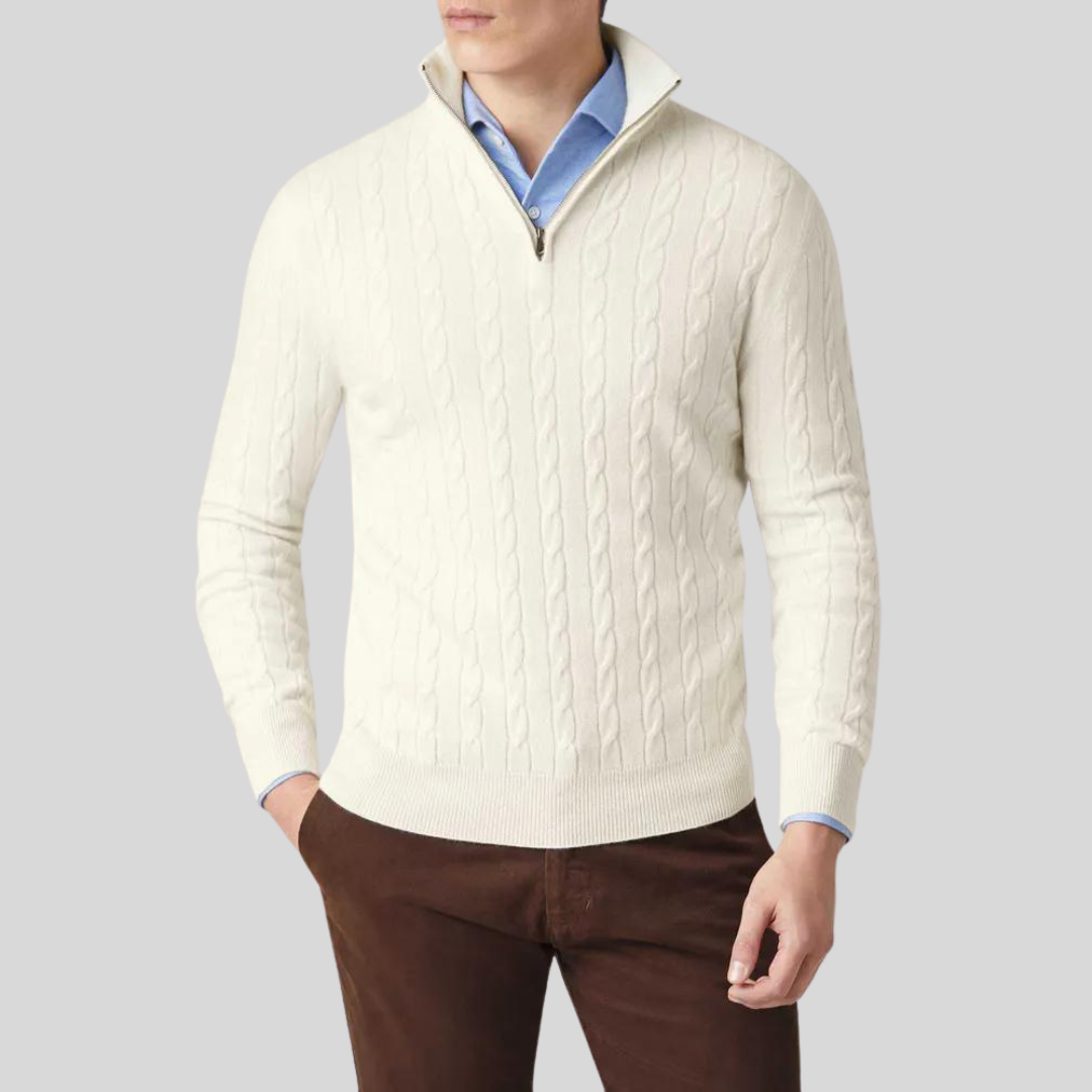 Herren Pullover Reißverschluss Hochwertig