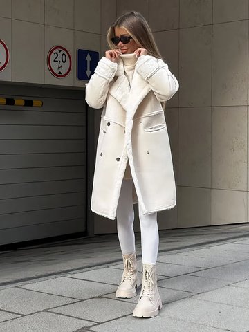 Langer Teddy-Parka Damen - IdealeKleiden
