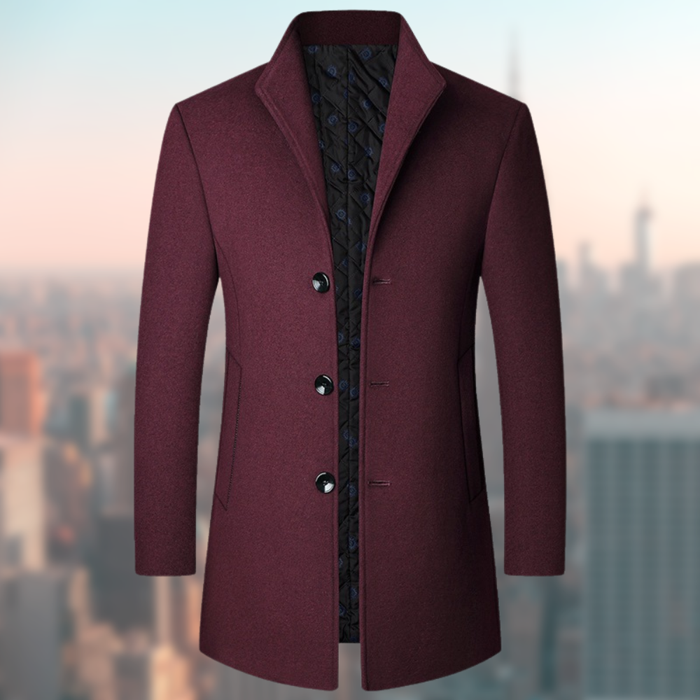 Herren Wintermantel Elegant Schwarz