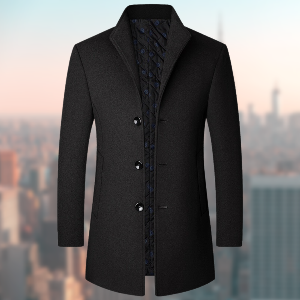 Herren Wintermantel Elegant Schwarz