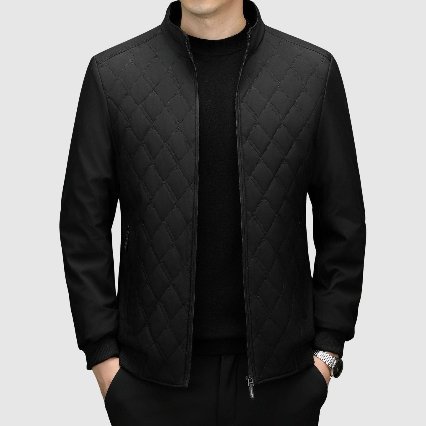 Herren Steppjacke Vollzip - Modernes Brustdesign