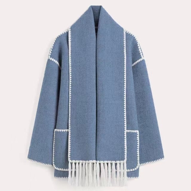 Damen Wollmantel Grau Elegantes Design