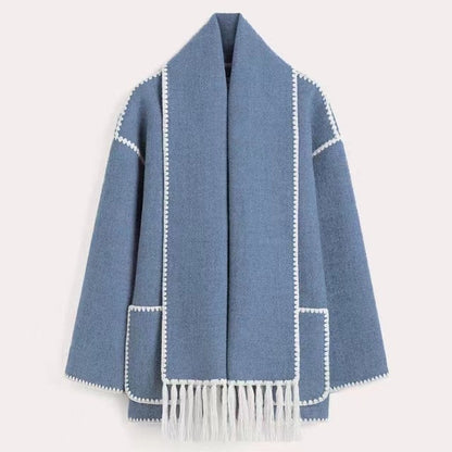 Damen Wollmantel Grau Elegantes Design
