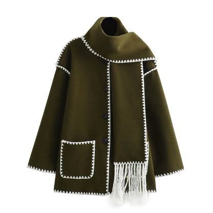 Damen Wollmantel Grau Elegantes Design